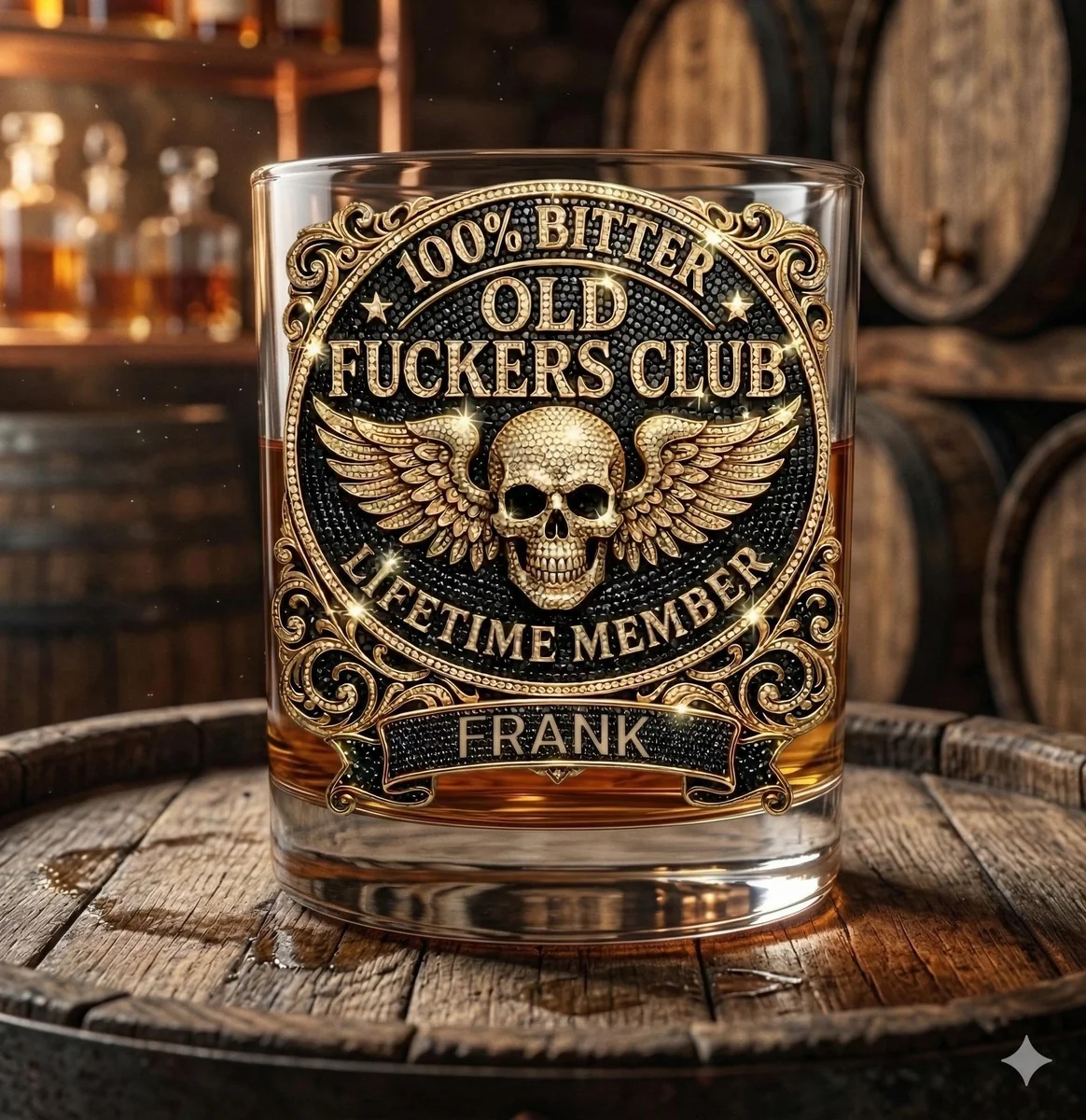 View 5 of Personalized Old Fckers Club Whiskey Glass