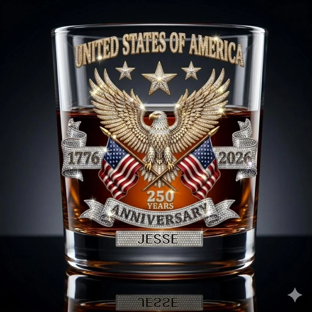 View 2 of Personalized Patriotic Eagle Whiskey Decanter Set