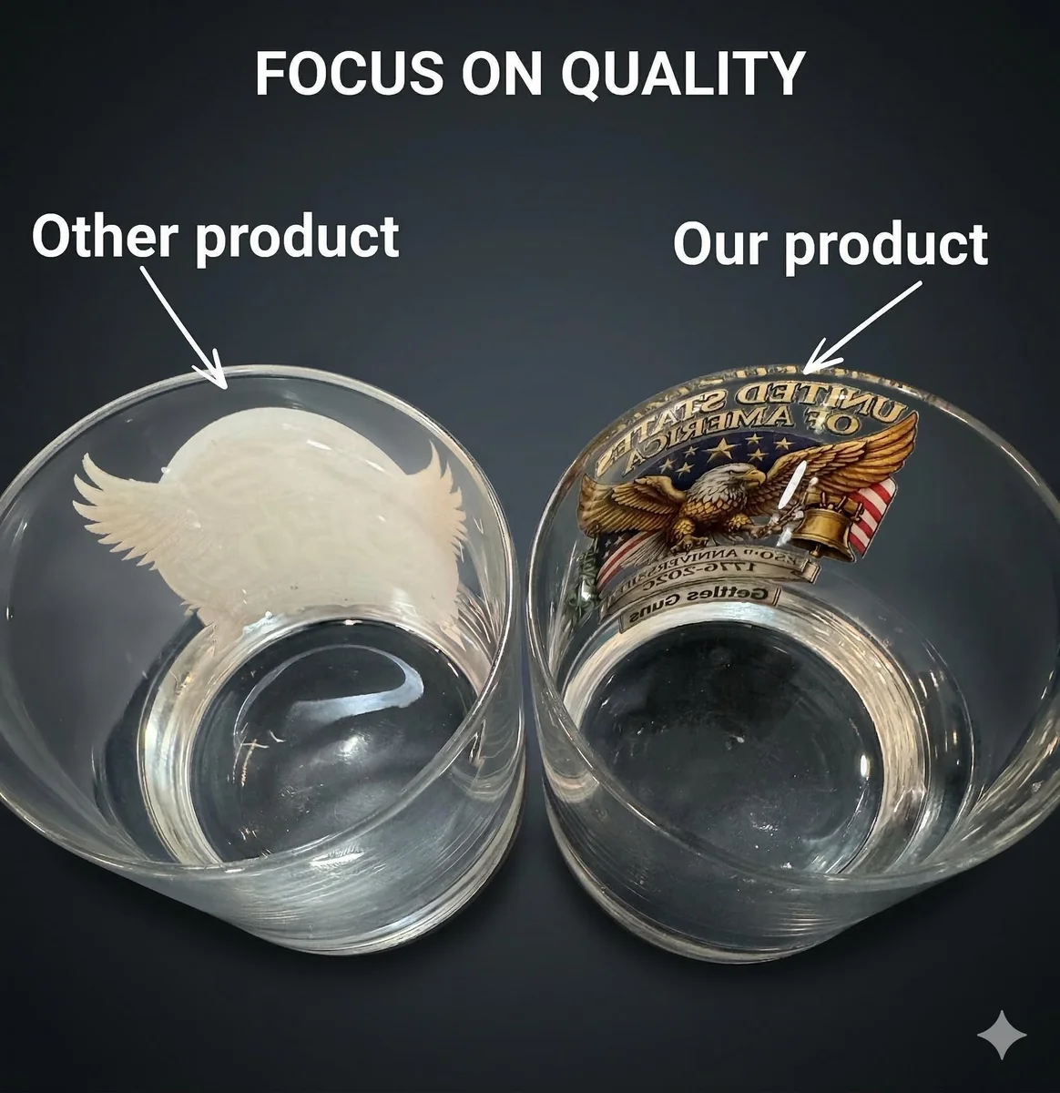 View 4 of Personalized Patriotic Eagle Whiskey Glass