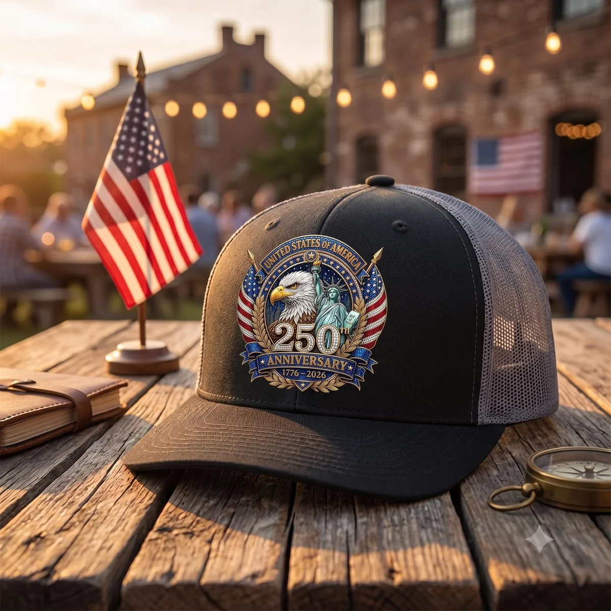 View 3 of Personalized Patriotic Trucker Hat