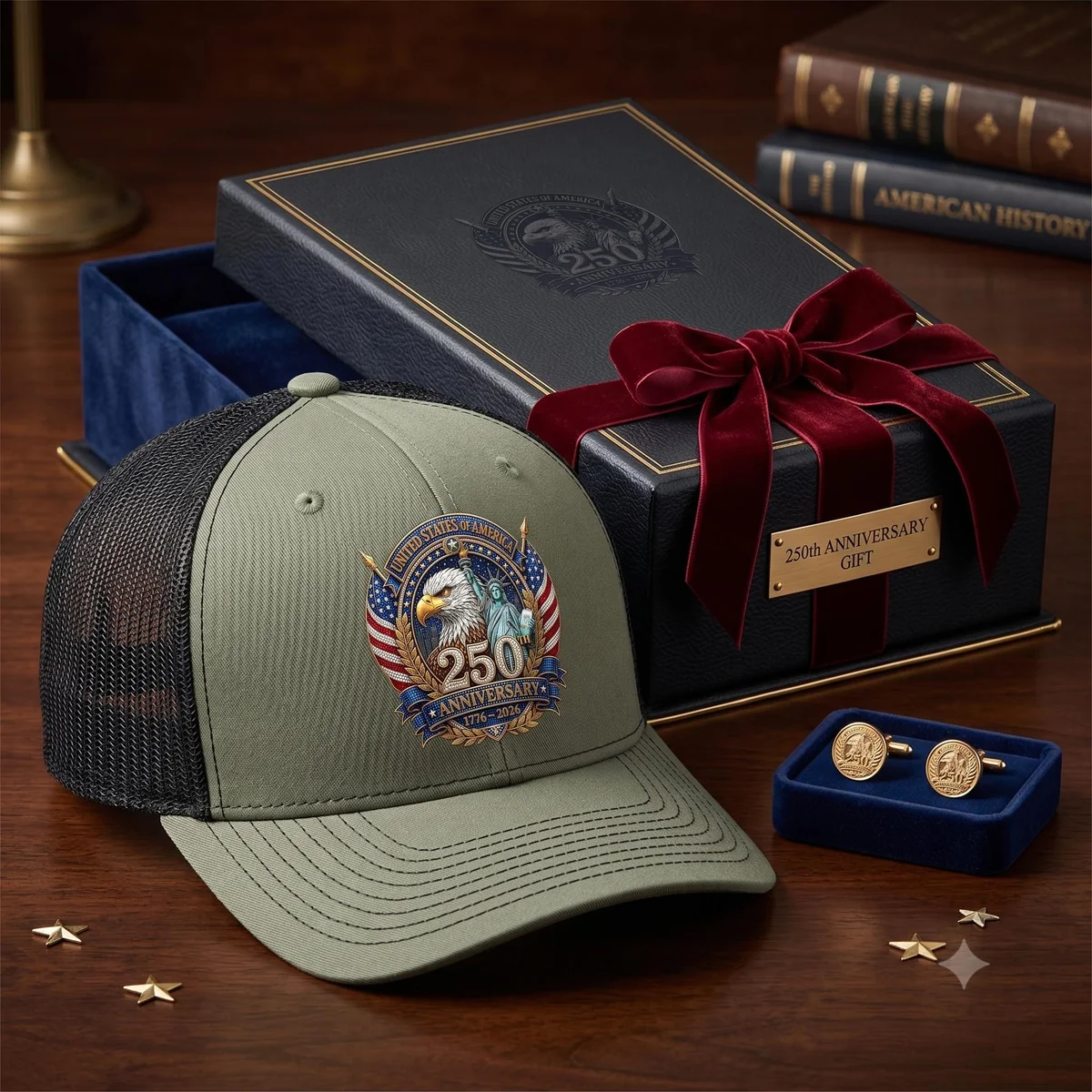 View 4 of Personalized Patriotic Trucker Hat