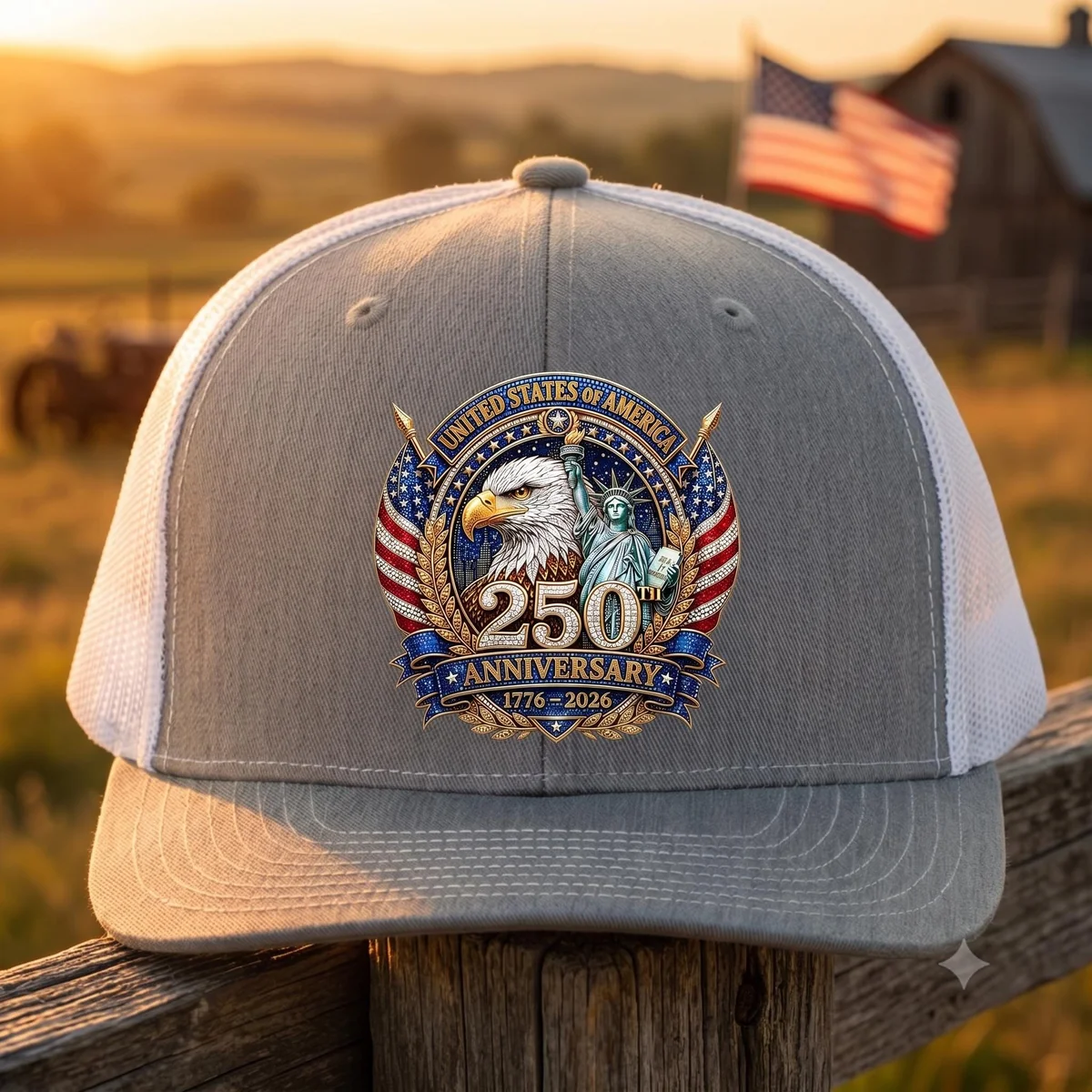 View 5 of Personalized Patriotic Trucker Hat