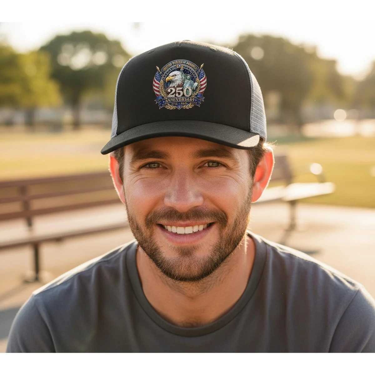 View 6 of Personalized Patriotic Trucker Hat