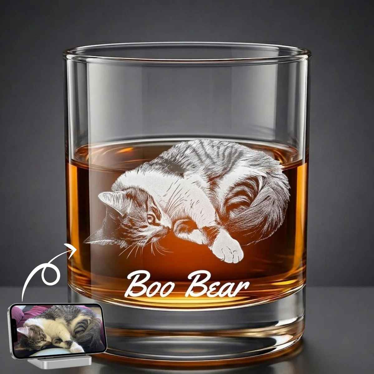 Personalized Pet Photo Whiskey Glass