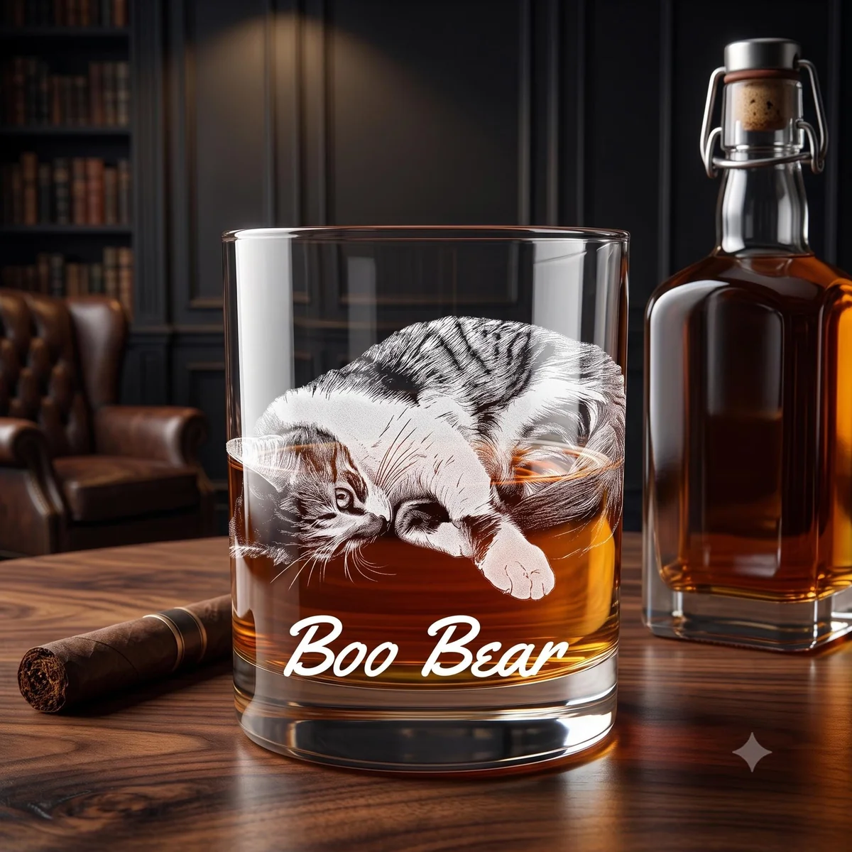View 5 of Personalized Pet Photo Whiskey Glass