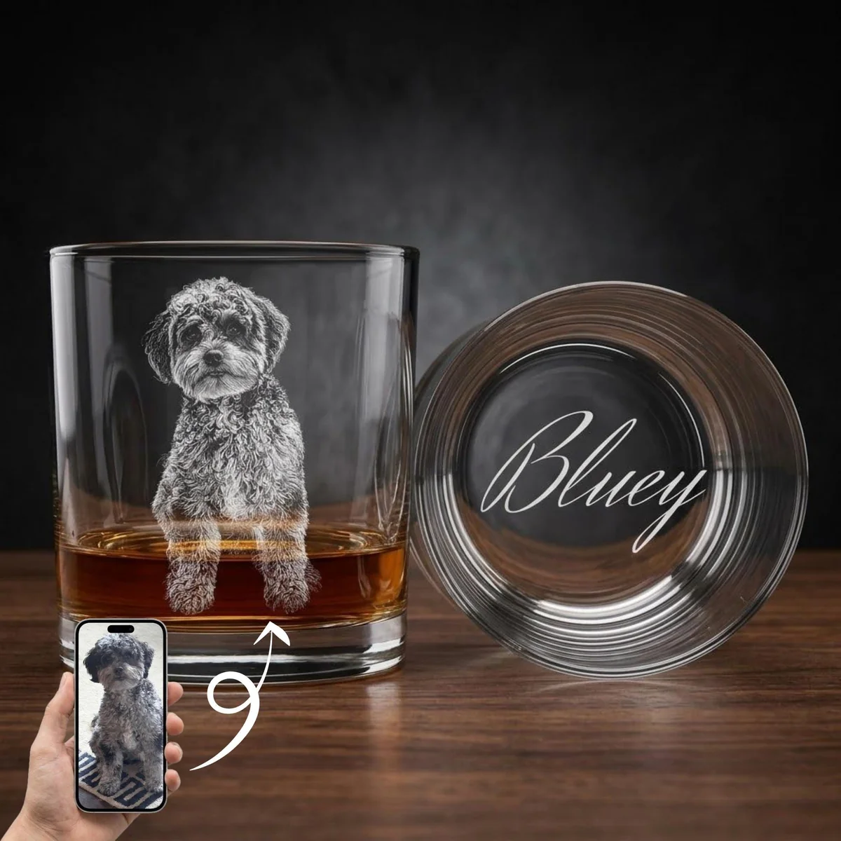 Personalized Pet Photo Whiskey Glass