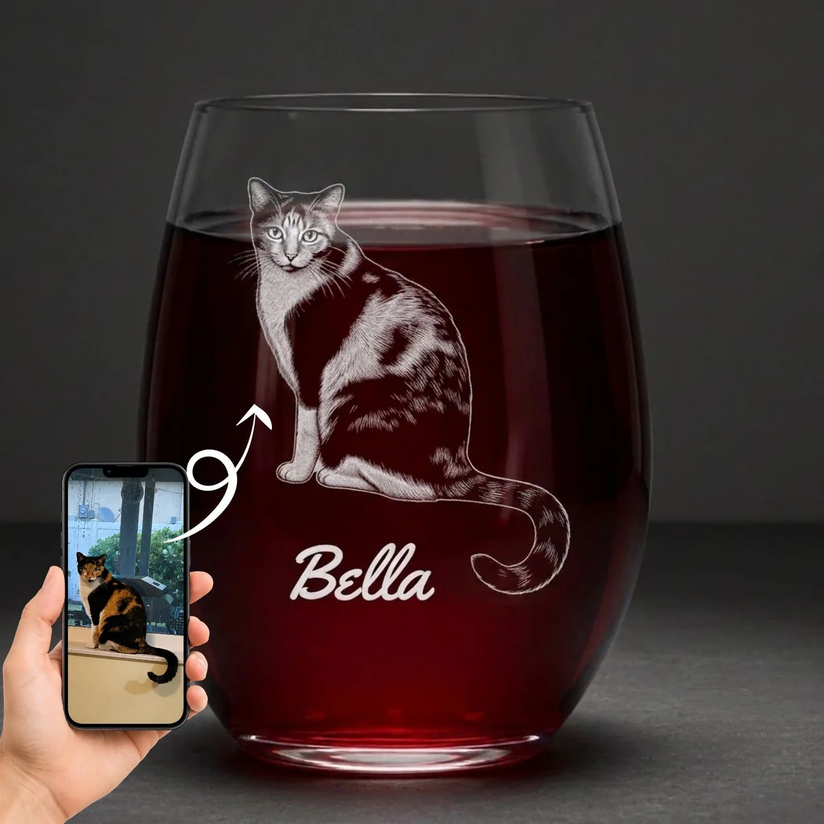 Personalized Pet Photo Wine Glass