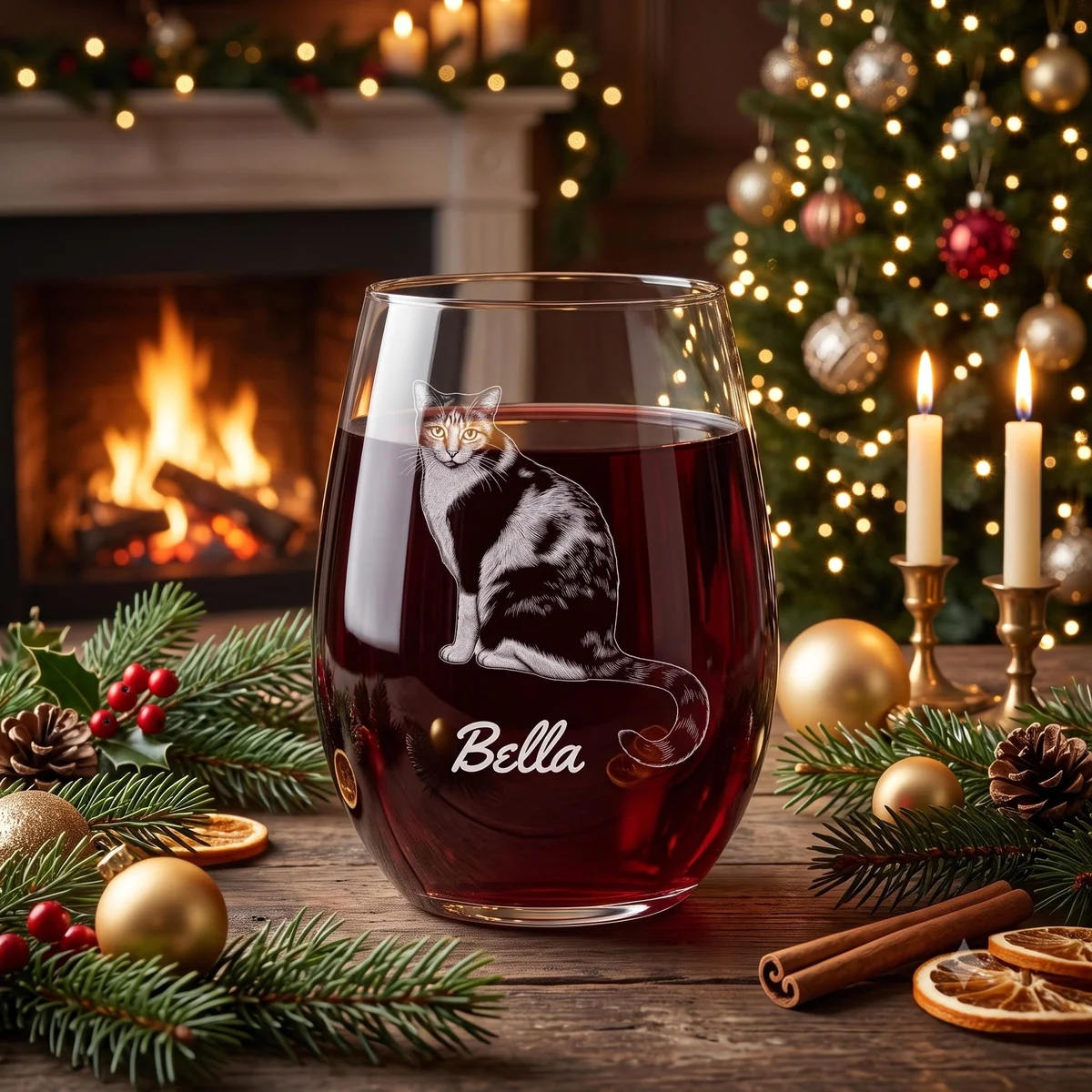 View 2 of Personalized Pet Photo Wine Glass