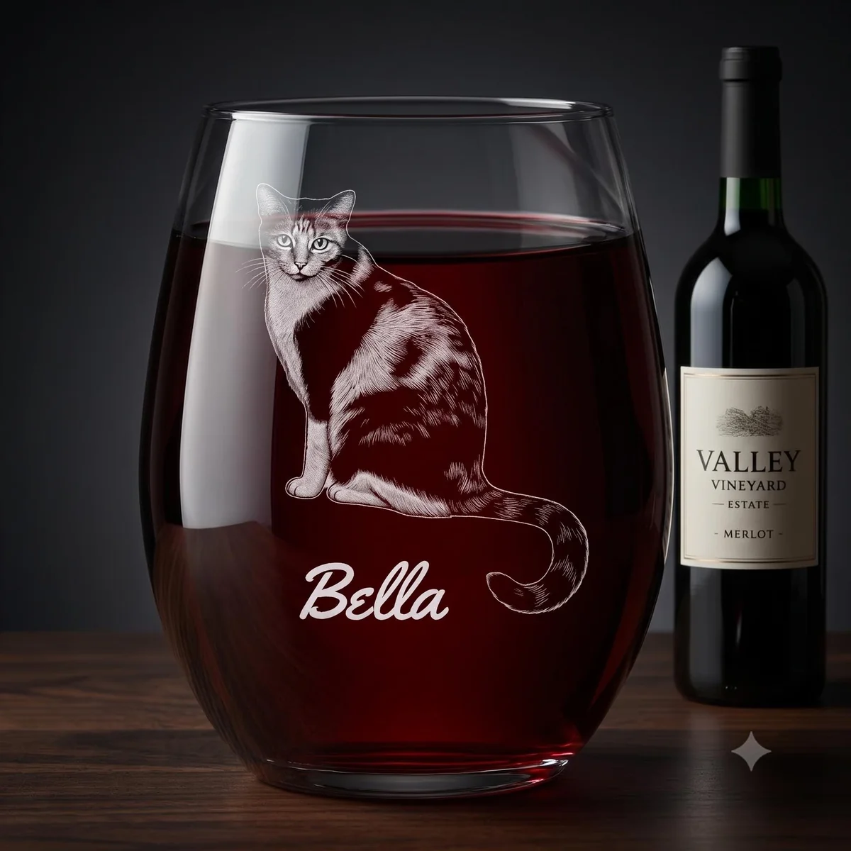 View 4 of Personalized Pet Photo Wine Glass