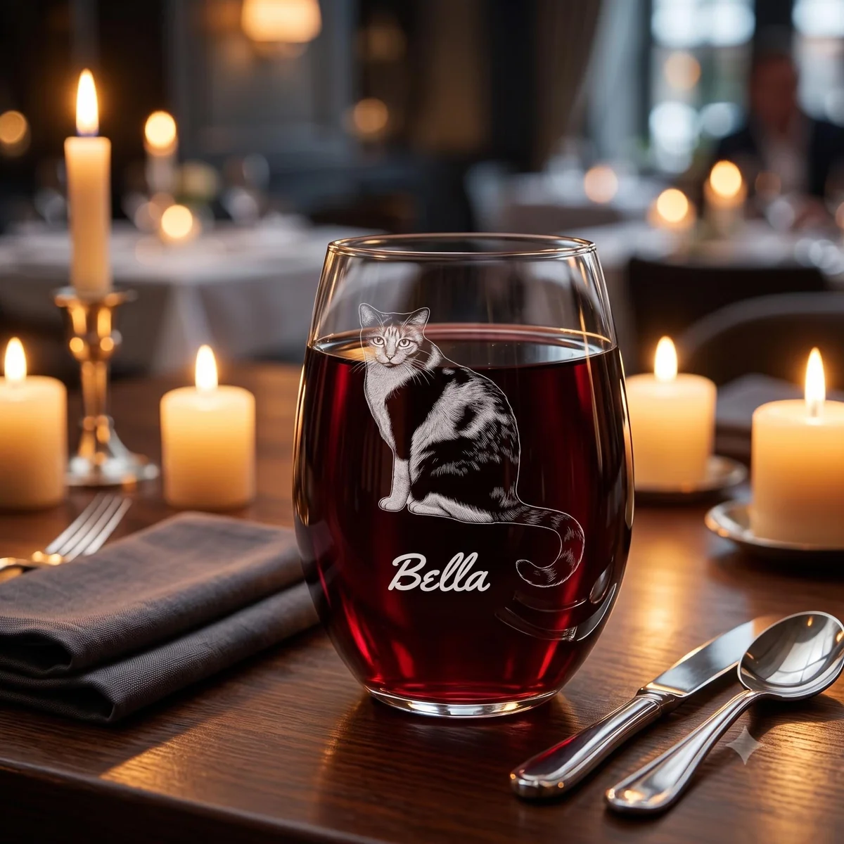 View 5 of Personalized Pet Photo Wine Glass