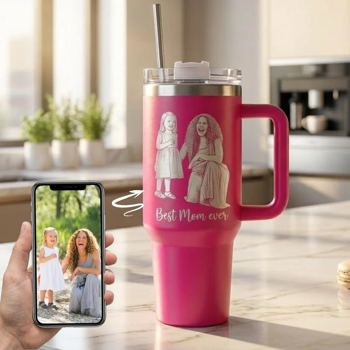 Personalized Photo Engraved 40oz Tumbler