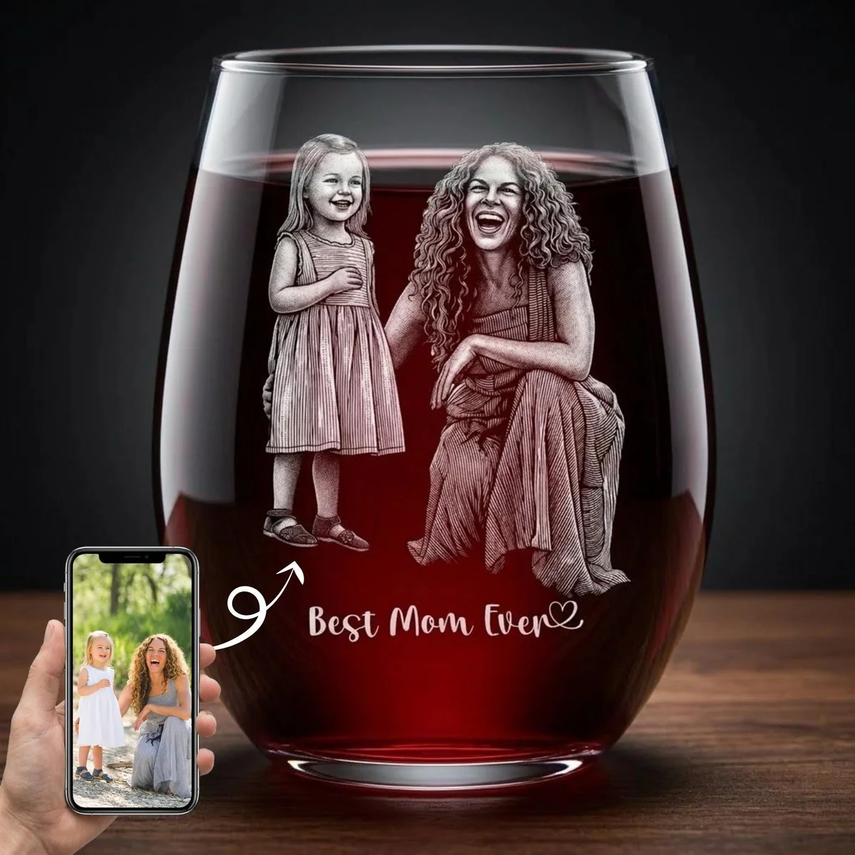 Personalized Photo Wine Glass