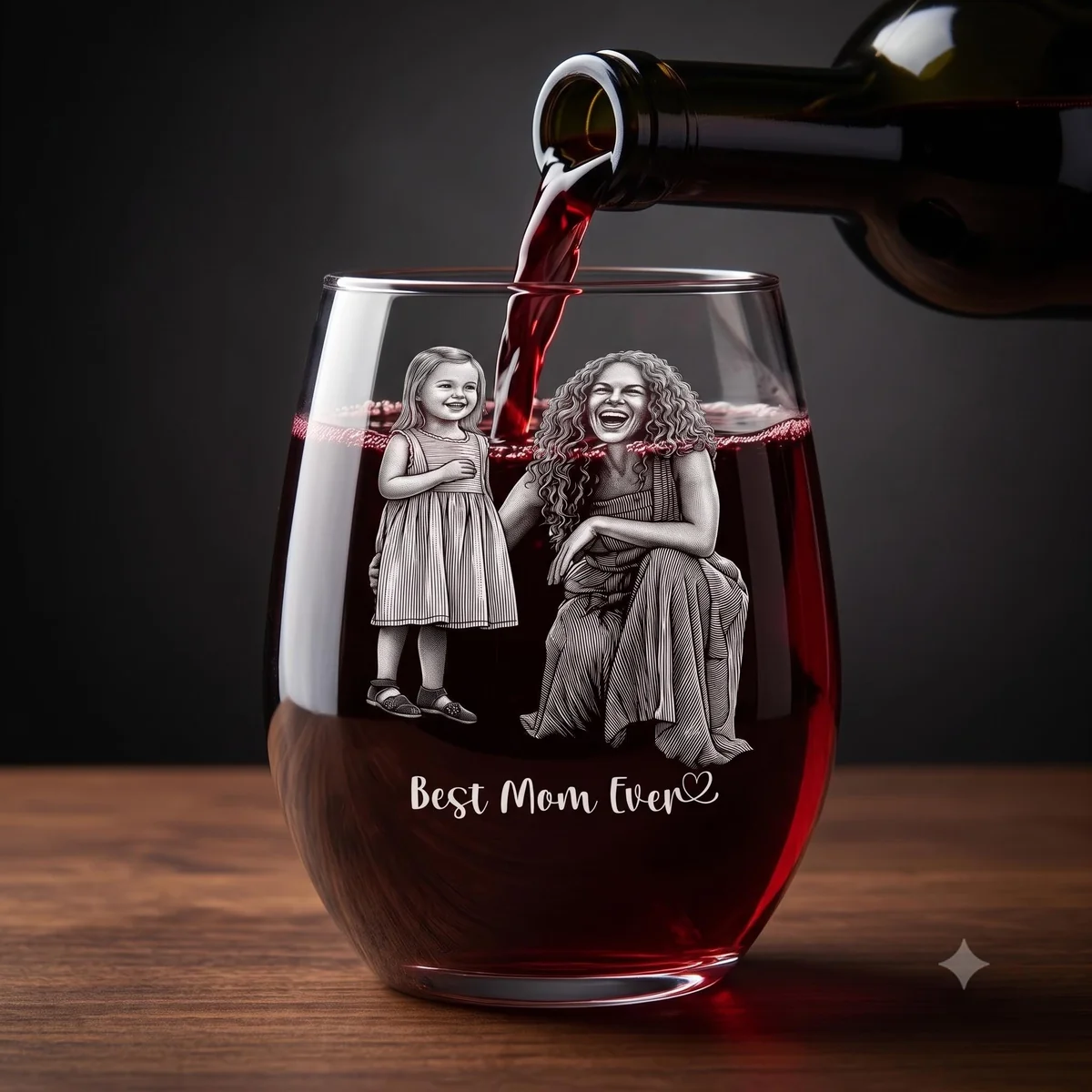 View 4 of Personalized Photo Wine Glass