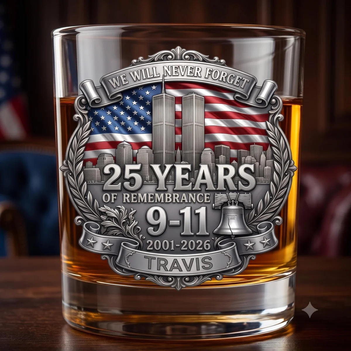 Personalized Remembrance Whiskey Glass