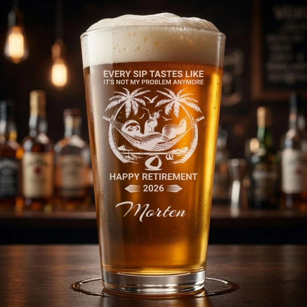 Personalized Retirement Beer Glass