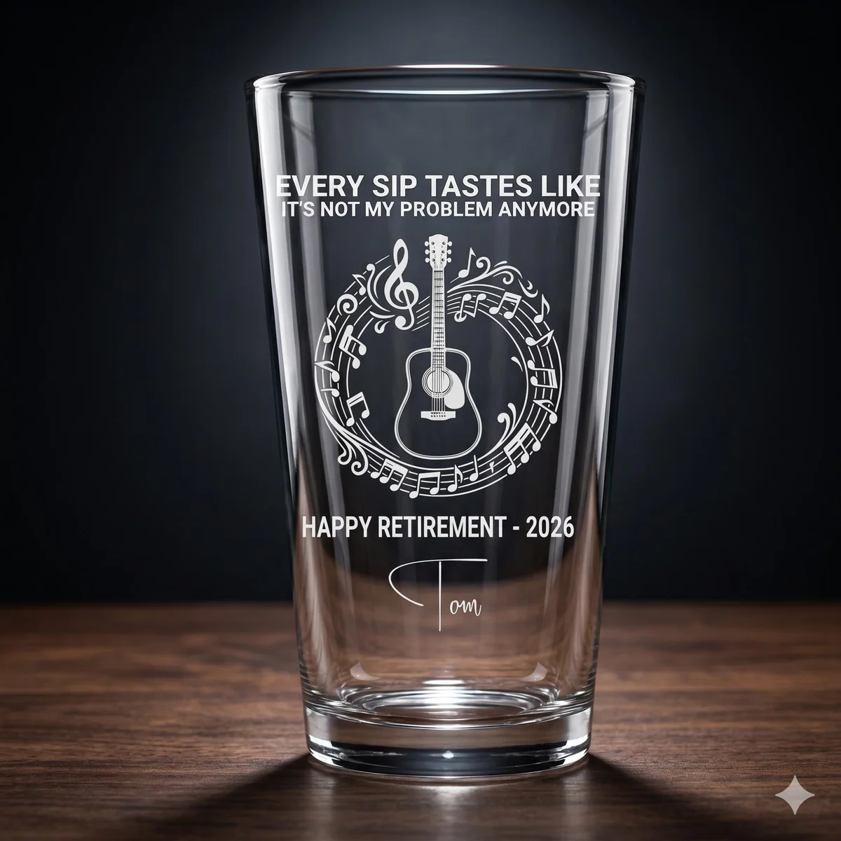 Personalized Retirement Pint Glass 16oz