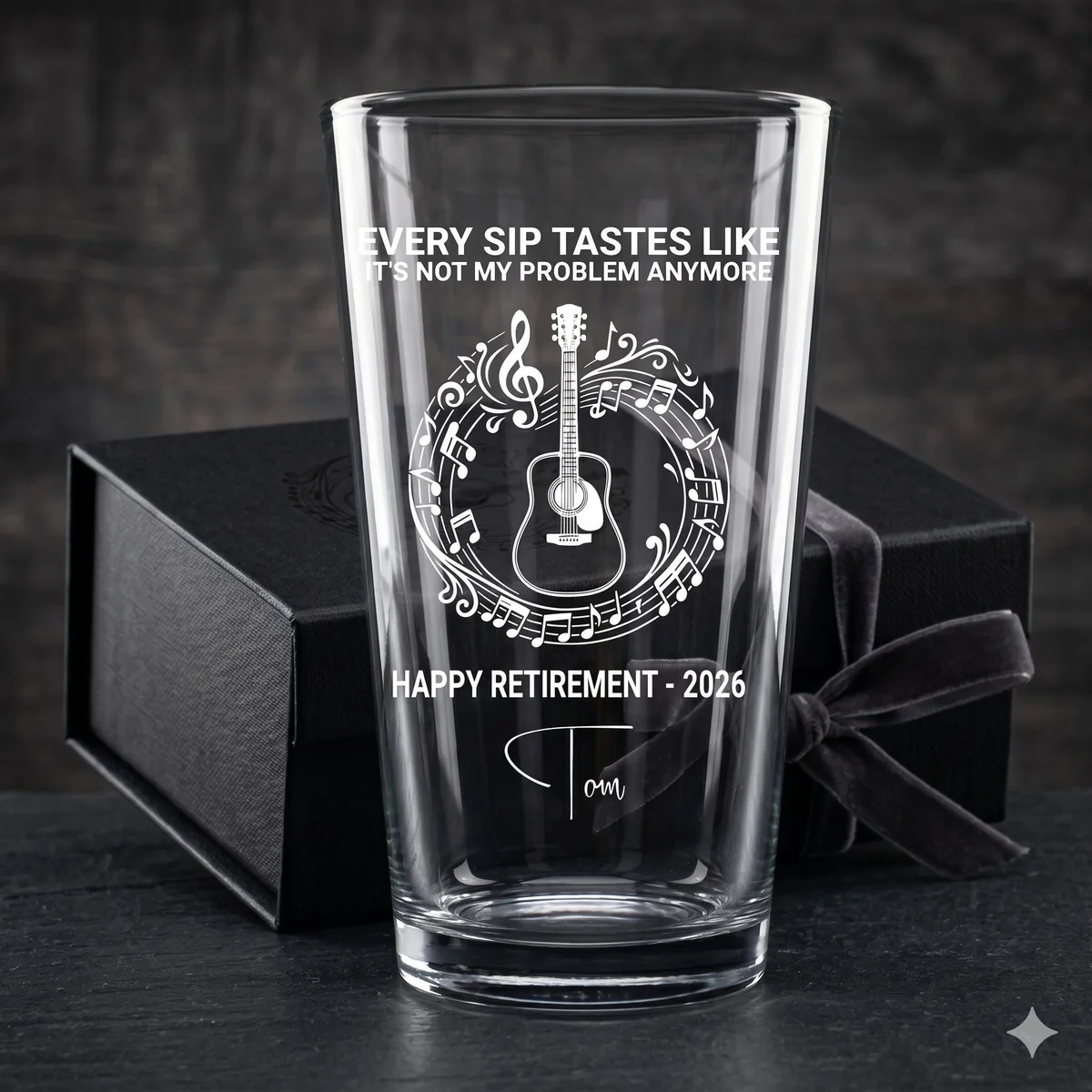 View 4 of Personalized Retirement Pint Glass 16oz