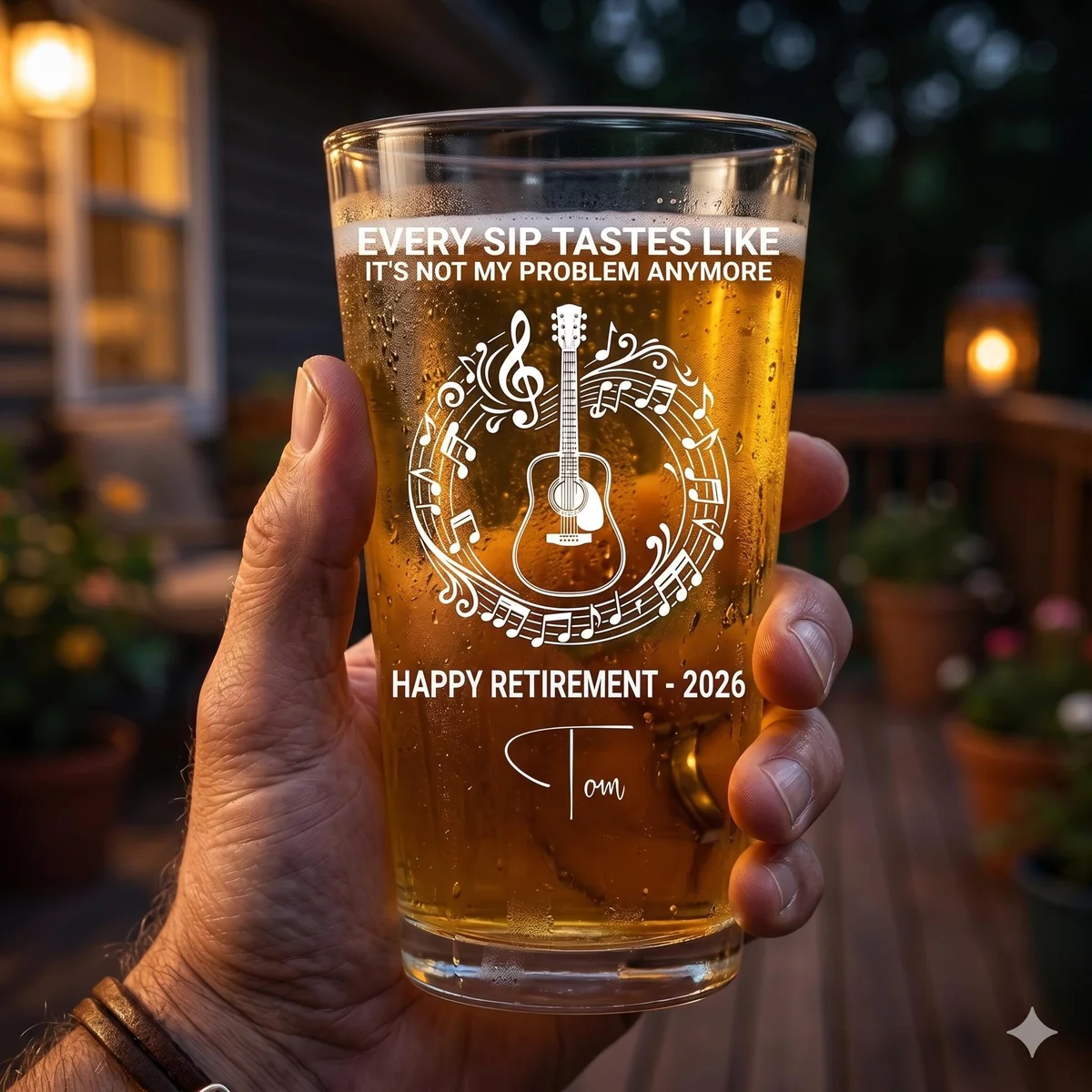 View 6 of Personalized Retirement Pint Glass 16oz