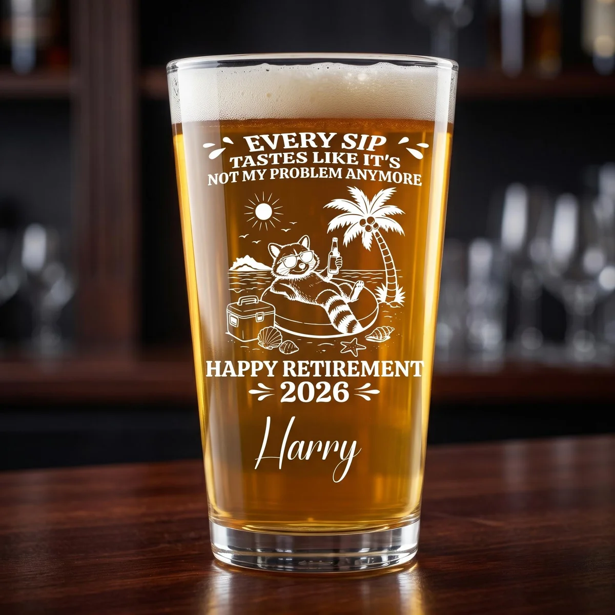 Personalized Retirement Pint Glass
