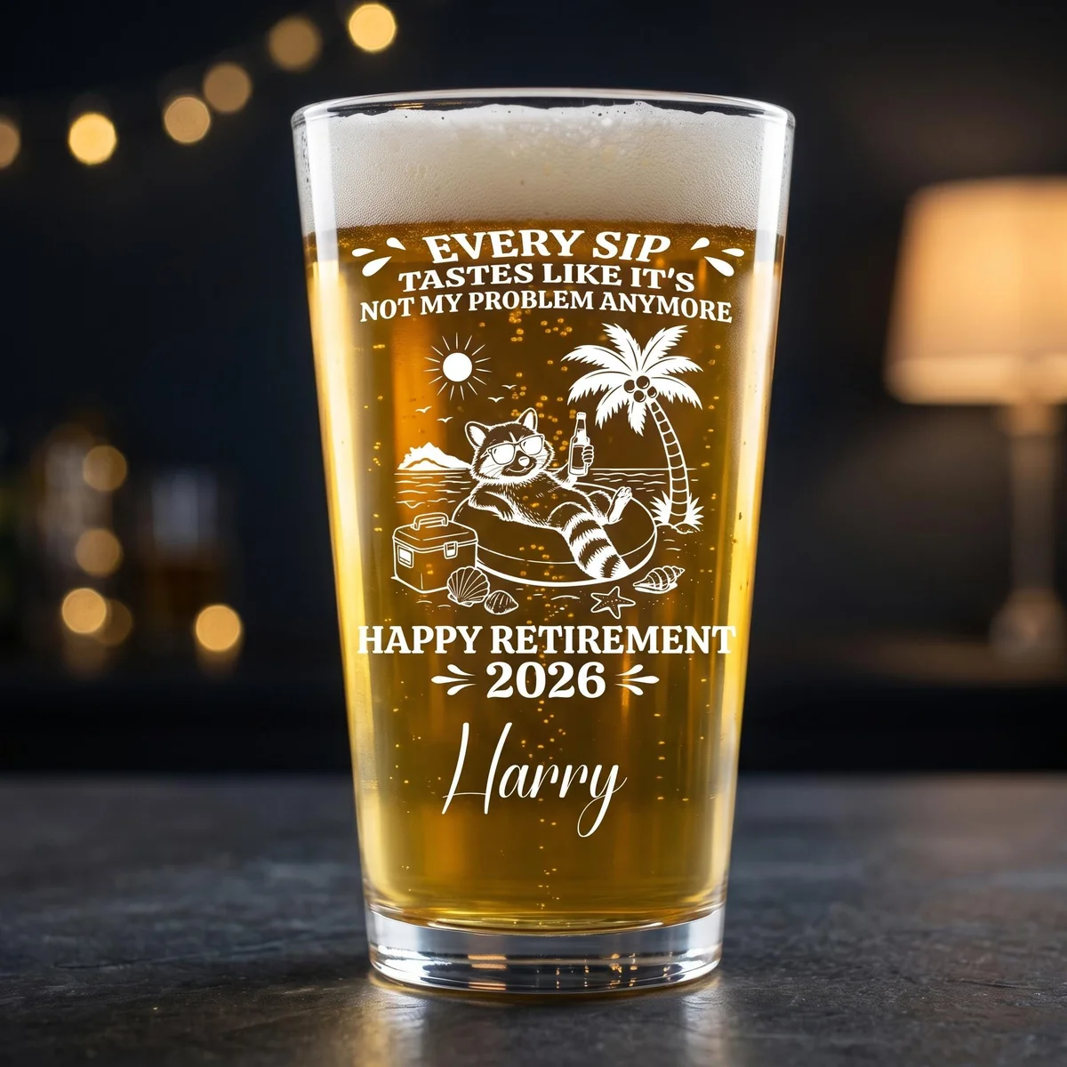 View 5 of Personalized Retirement Pint Glass