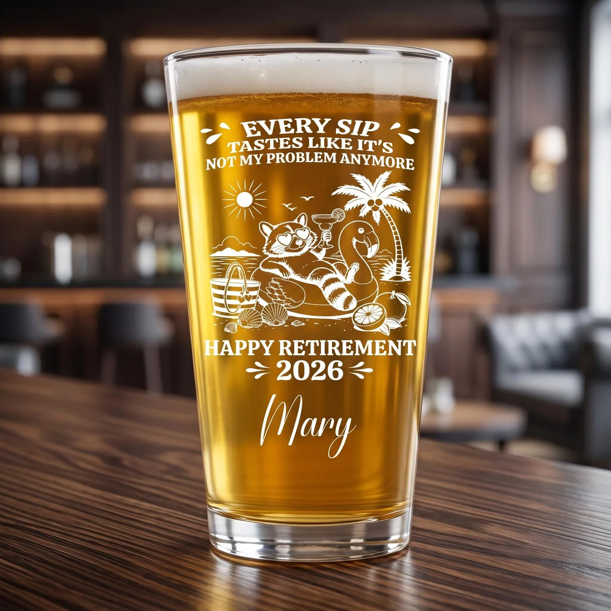 View 6 of Personalized Retirement Pint Glass