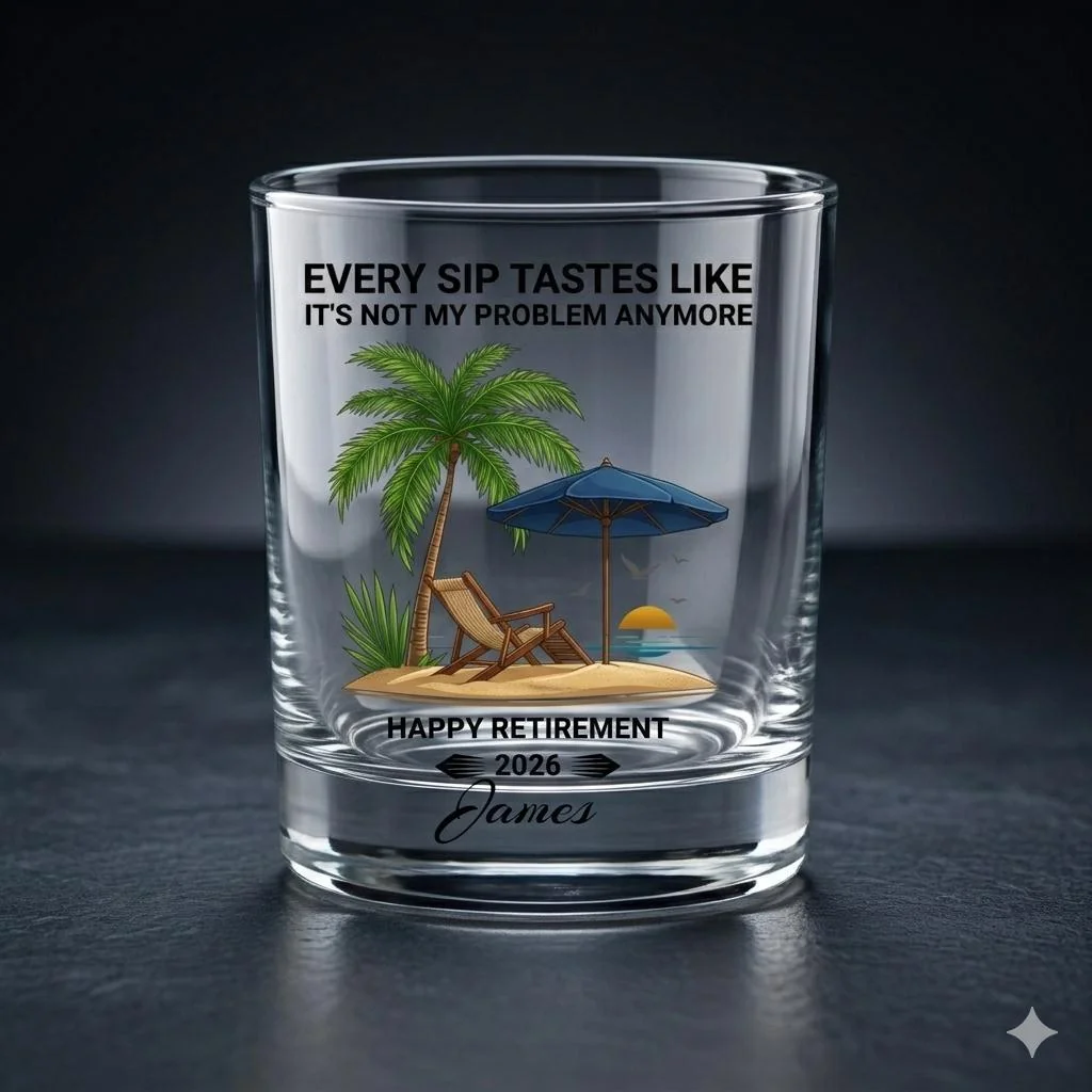 Personalized Retirement Whiskey Glass