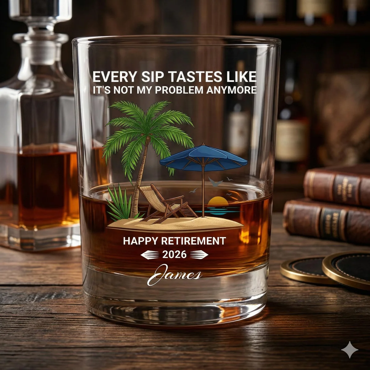 View 2 of Personalized Retirement Whiskey Glass