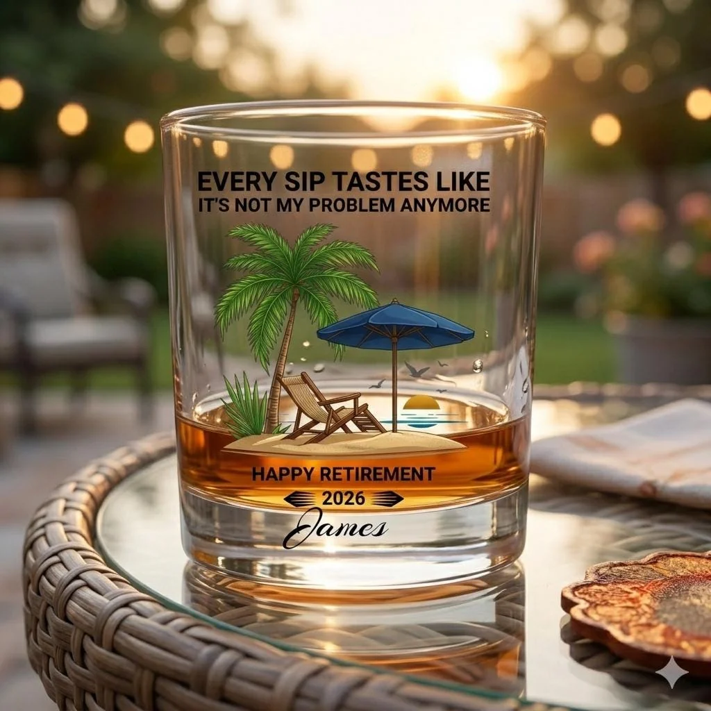 View 5 of Personalized Retirement Whiskey Glass