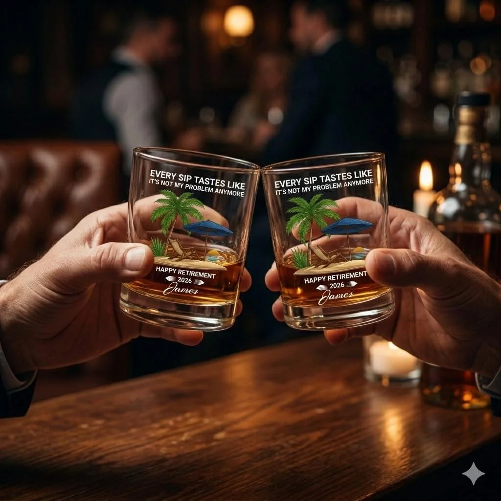 View 6 of Personalized Retirement Whiskey Glass