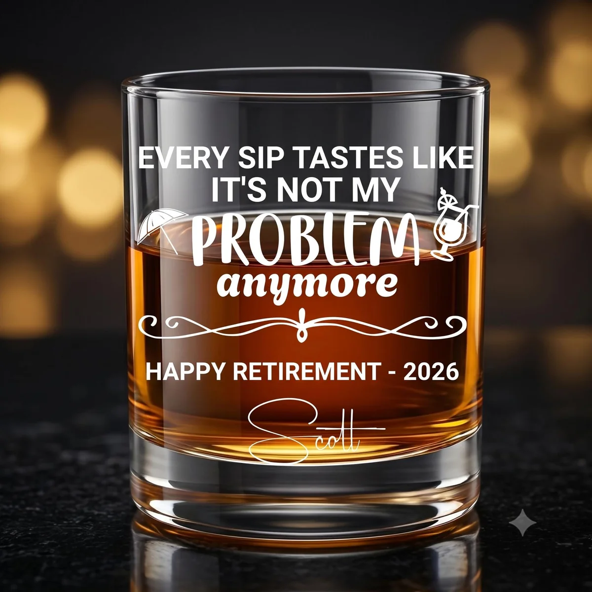 Personalized Retirement Whiskey Glass