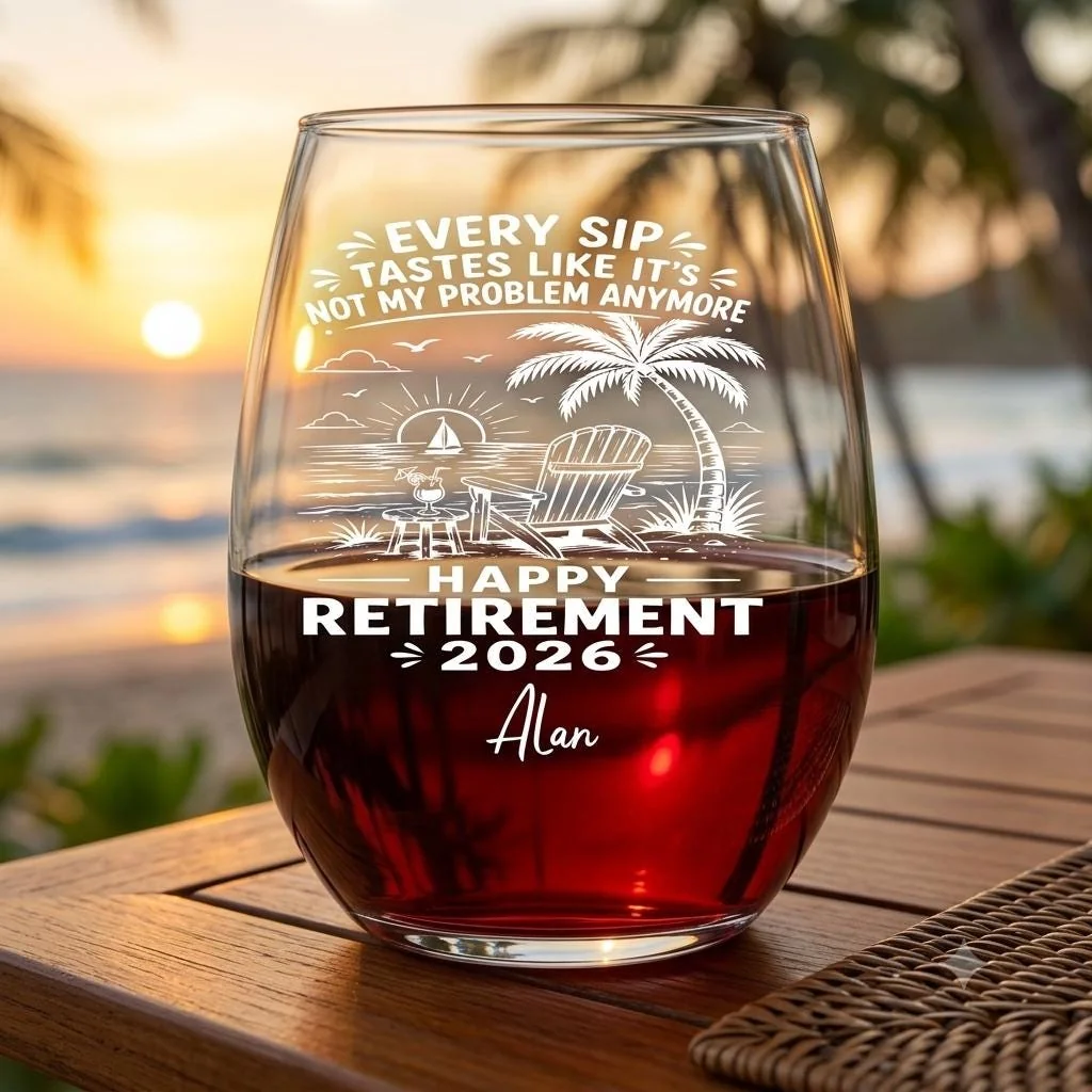 Personalized Retirement Wine Glass