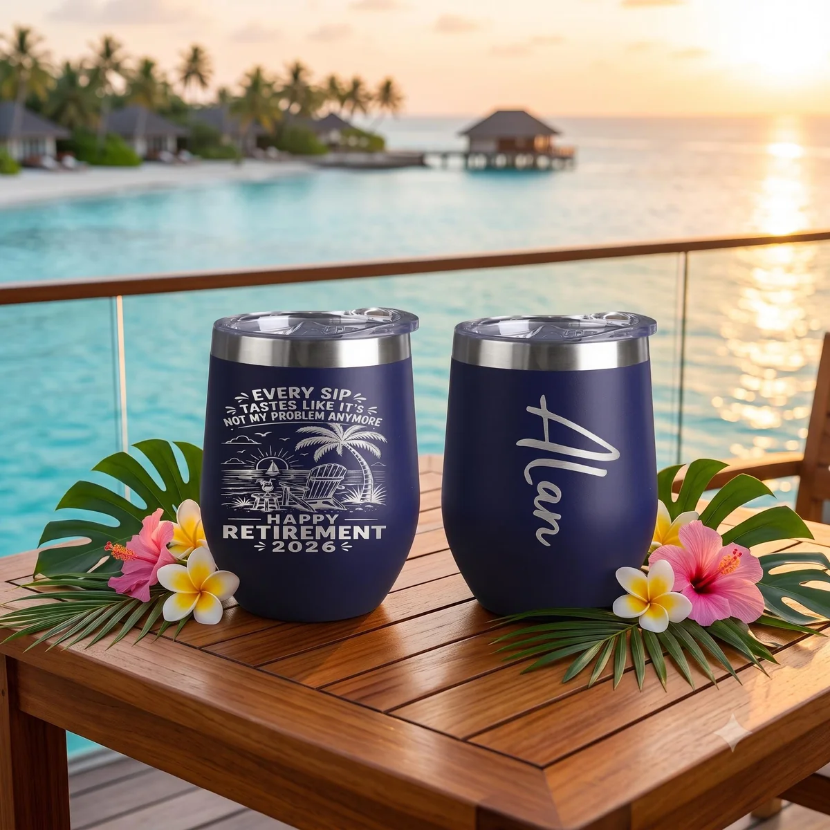 View 4 of Personalized Retirement Wine Tumbler