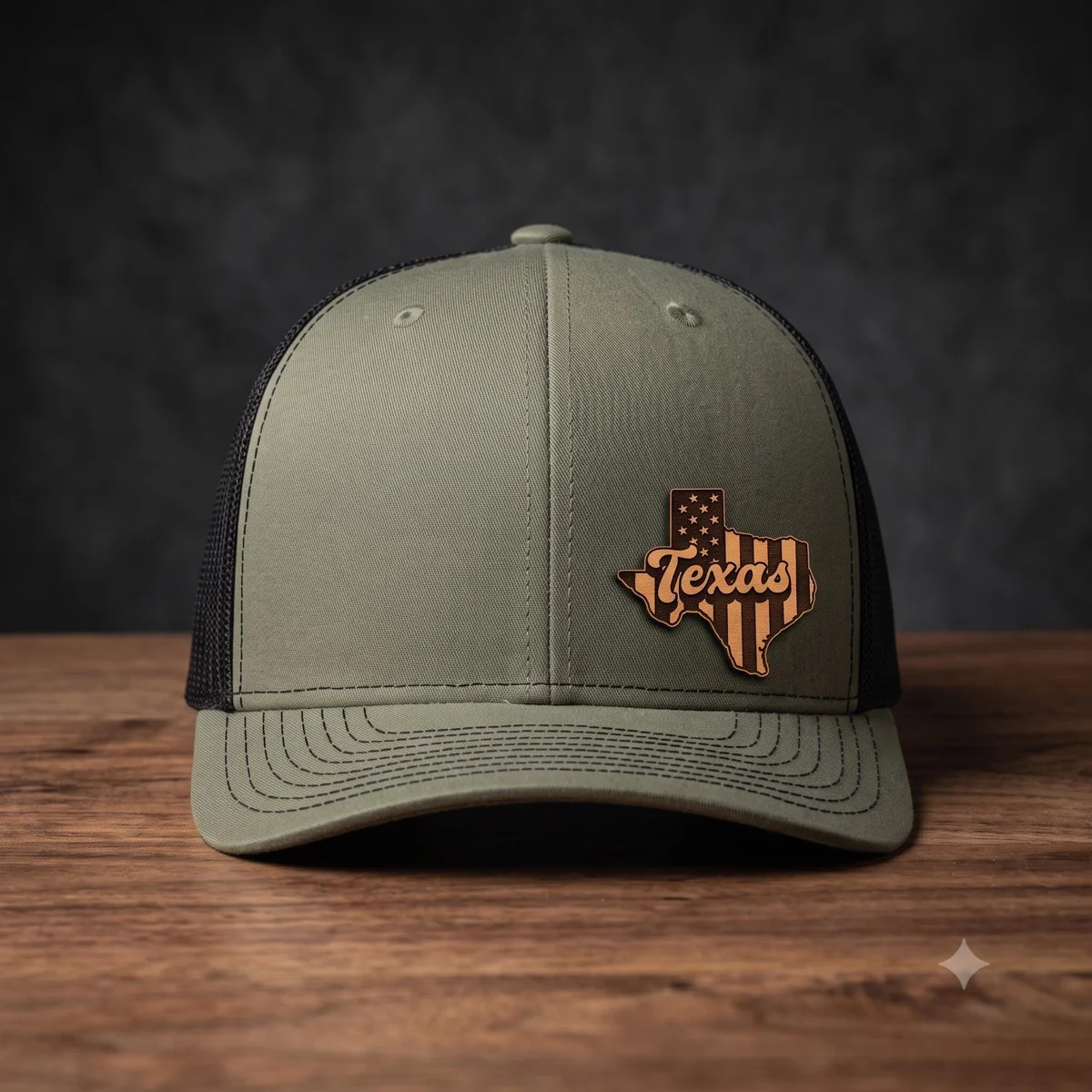 Personalized Texas Leatherette Patch Trucker Hat