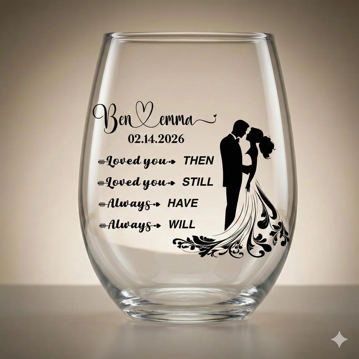 Personalized Wedding Wine Glass