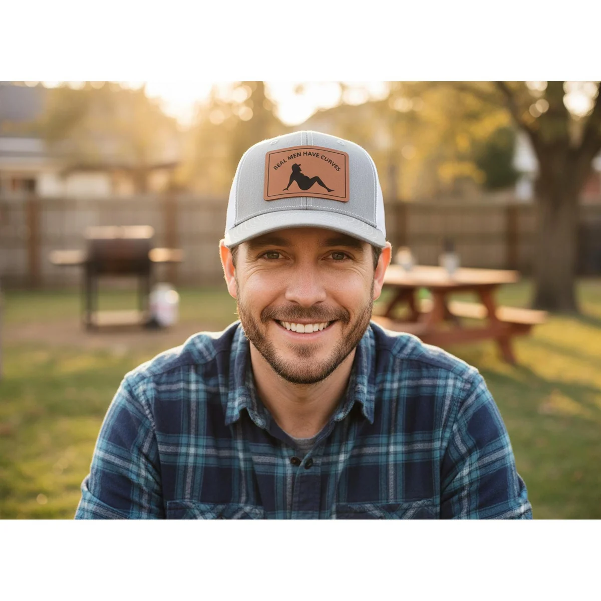 View 3 of Real Men Have Curves Funny Trucker Hat