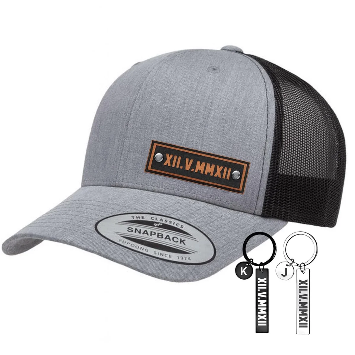 View 2 of Roman Numeral Leather Patch Trucker