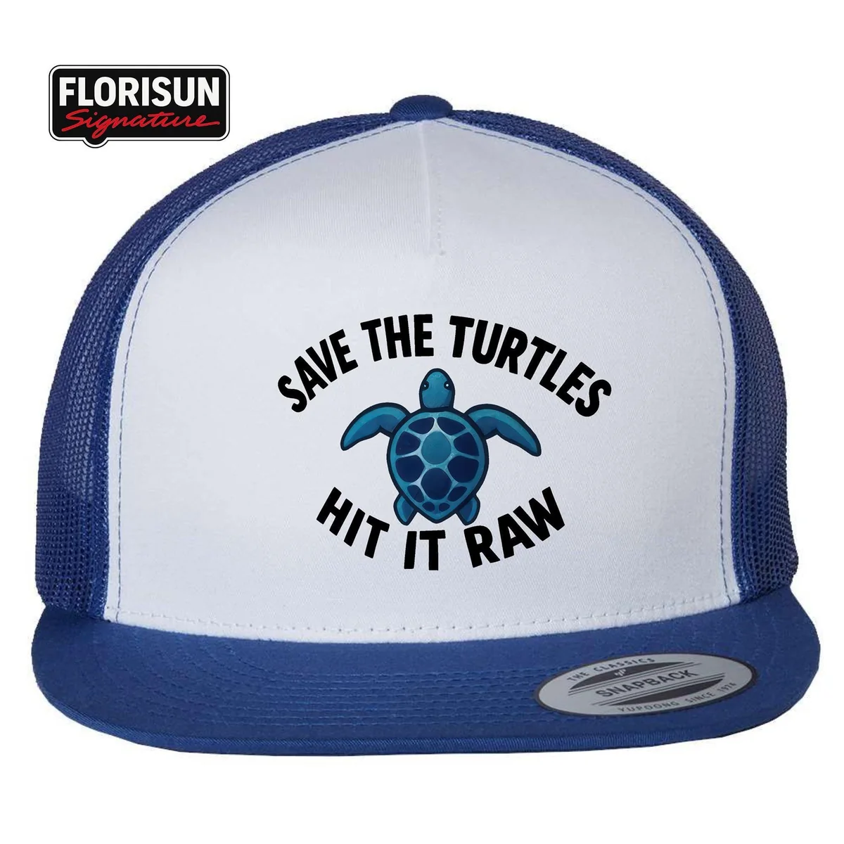 View 4 of Save The Turtles Hat: Funny Eco Humor Trucker Snapback