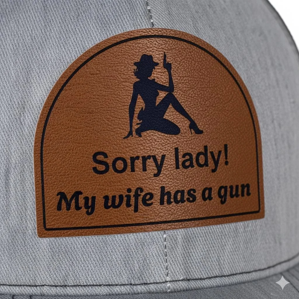 View 4 of Sorry Lady My Wife Has a Gun Trucker Hat