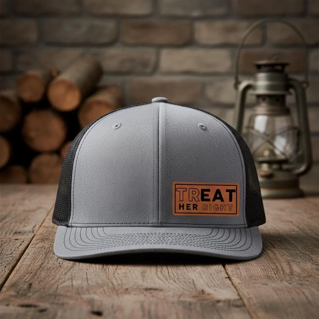 Treat Her Right Leatherette Patch Hat