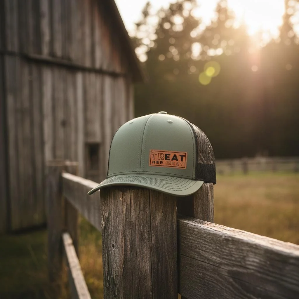 View 6 of Treat Her Right Leatherette Patch Hat