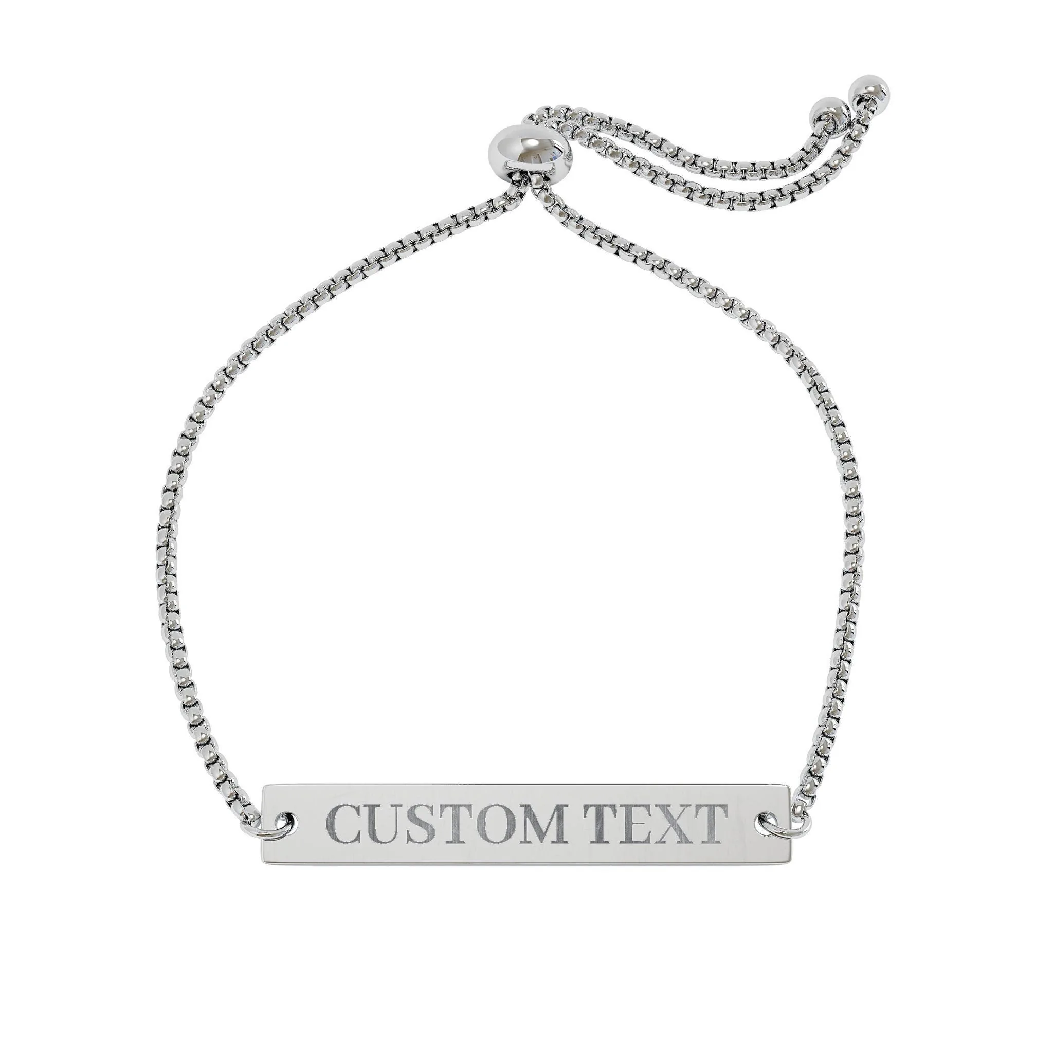 View 3 of Custom Engraved Bar Bracelet