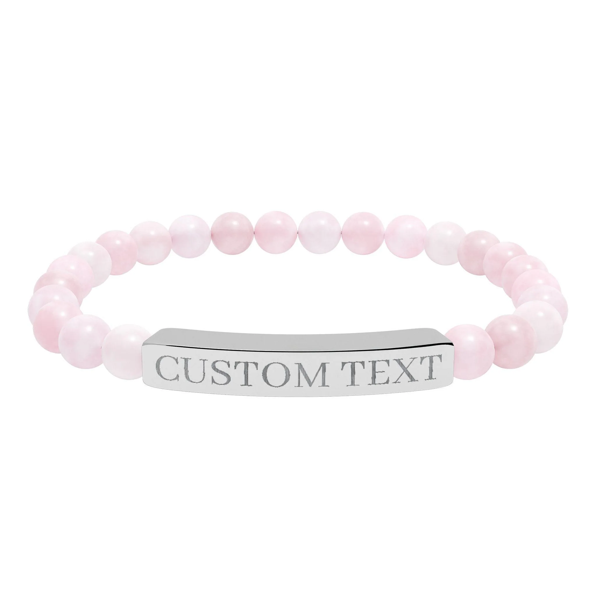 View 5 of Custom Engraved Bar Natural Stone Bracelet