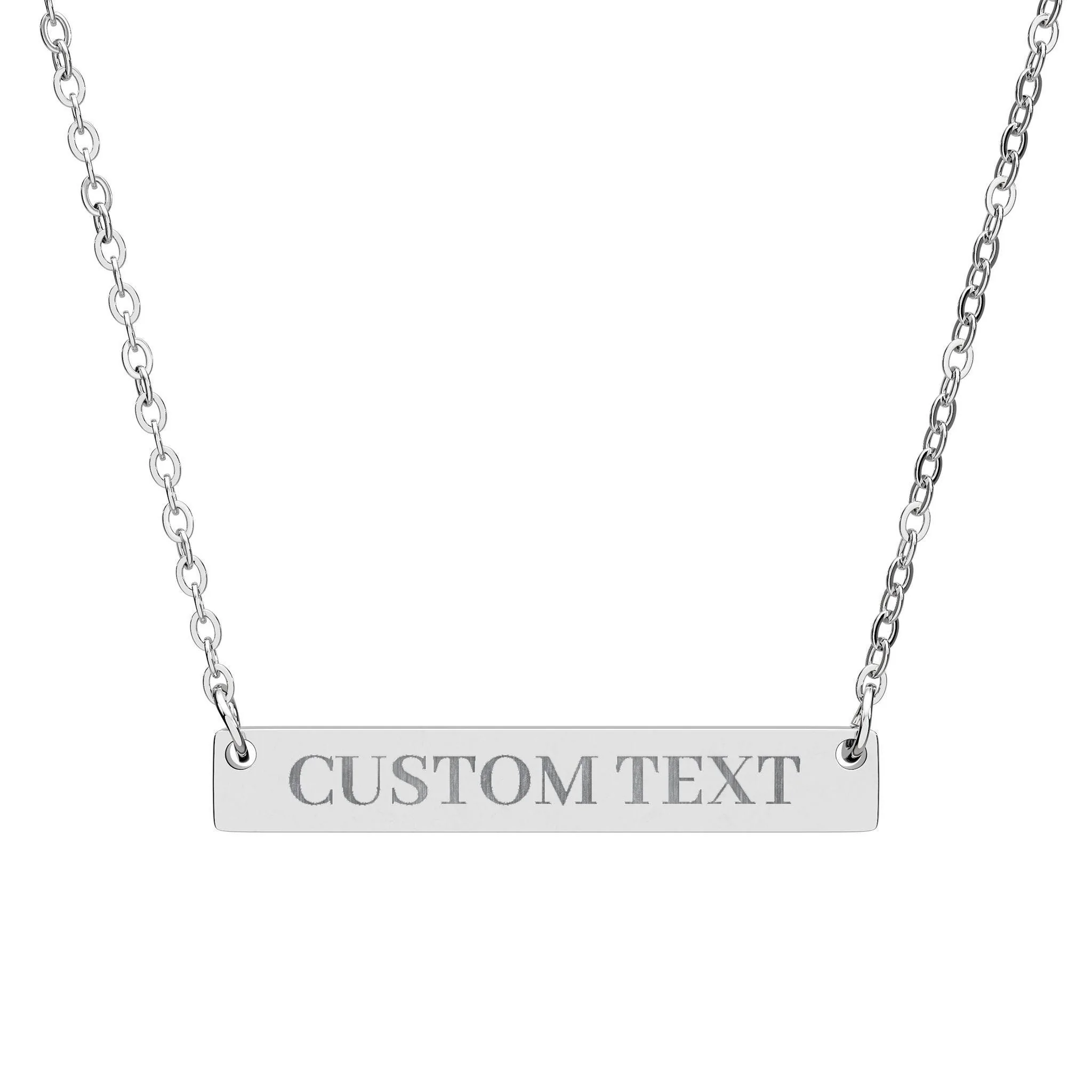 View 3 of Custom Engraved Horizontal Bar Necklace