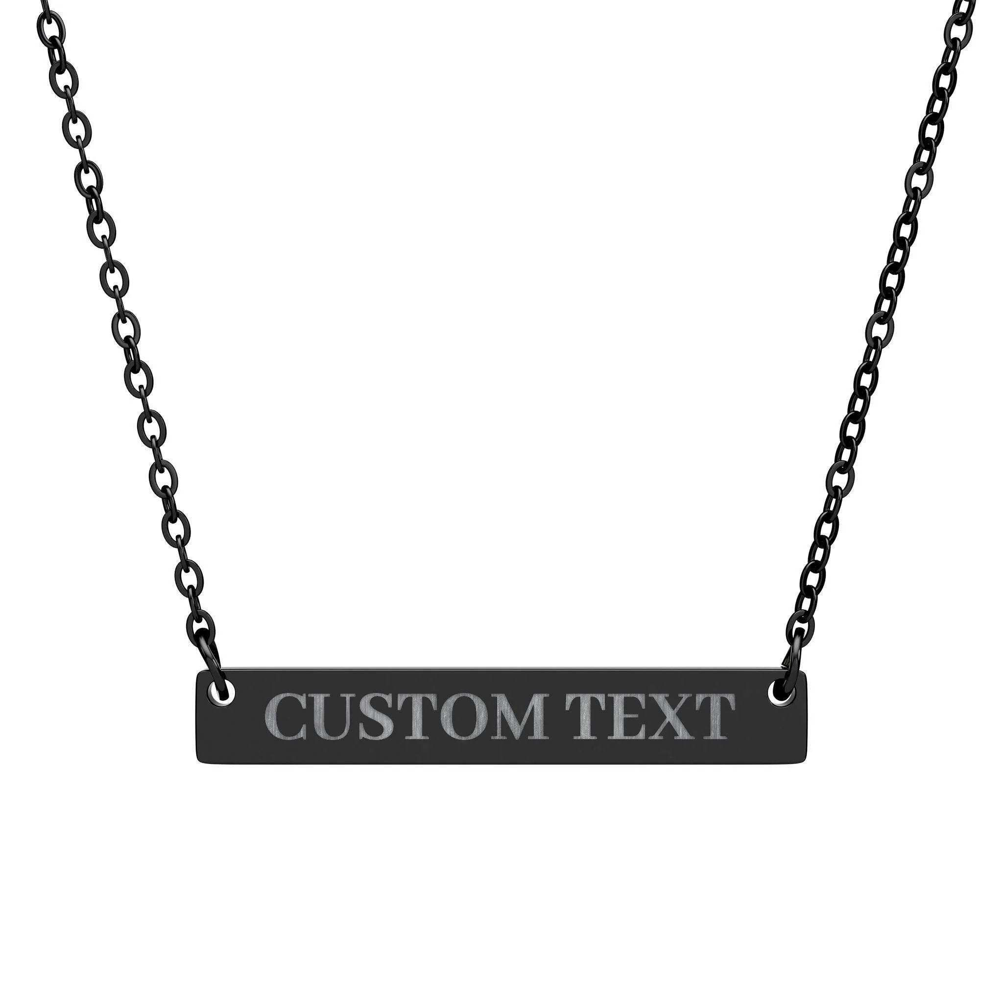 View 4 of Custom Engraved Horizontal Bar Necklace