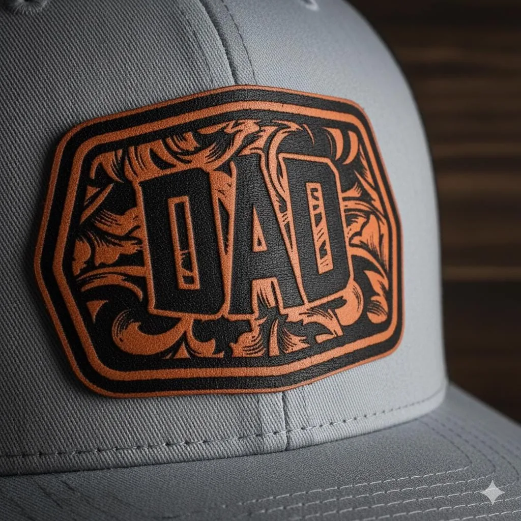 View 4 of Dad Leather Patch Trucker Hat