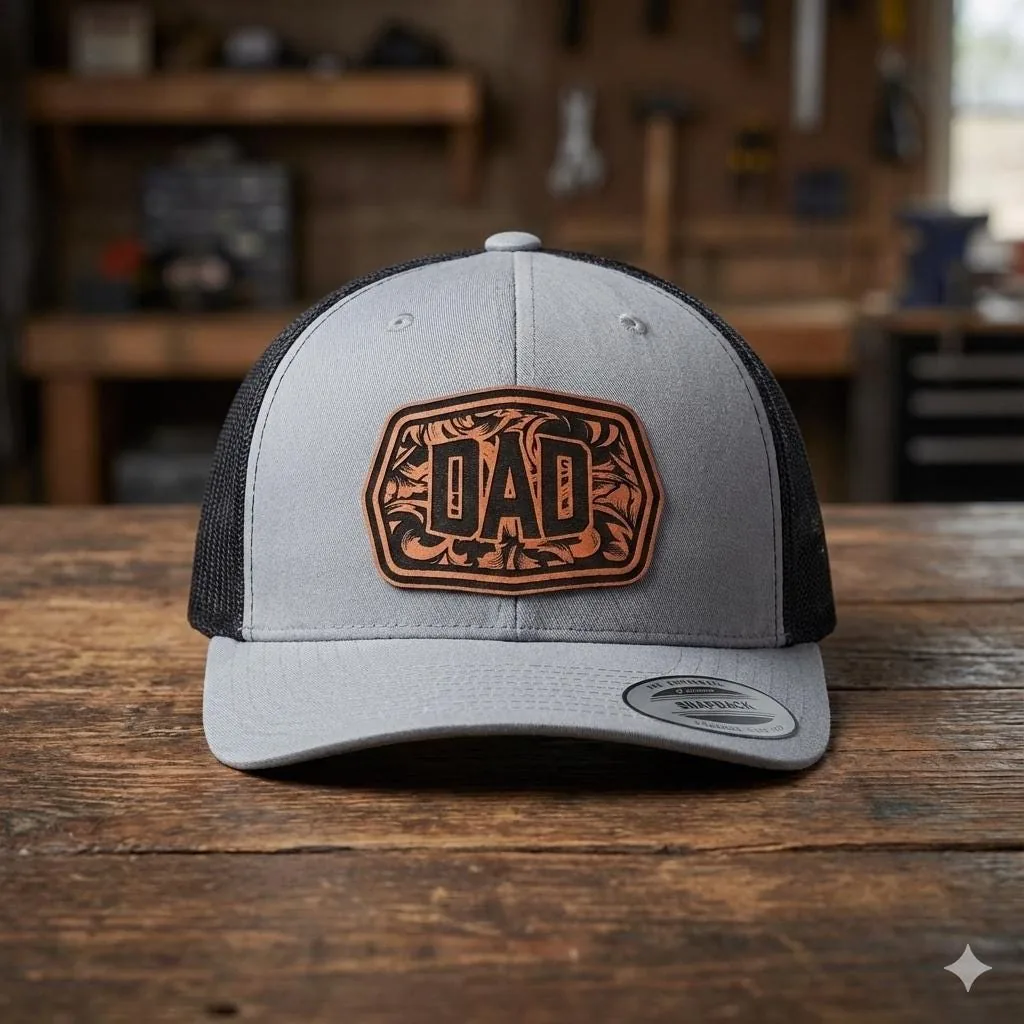 Dad Leather Patch Trucker Hat