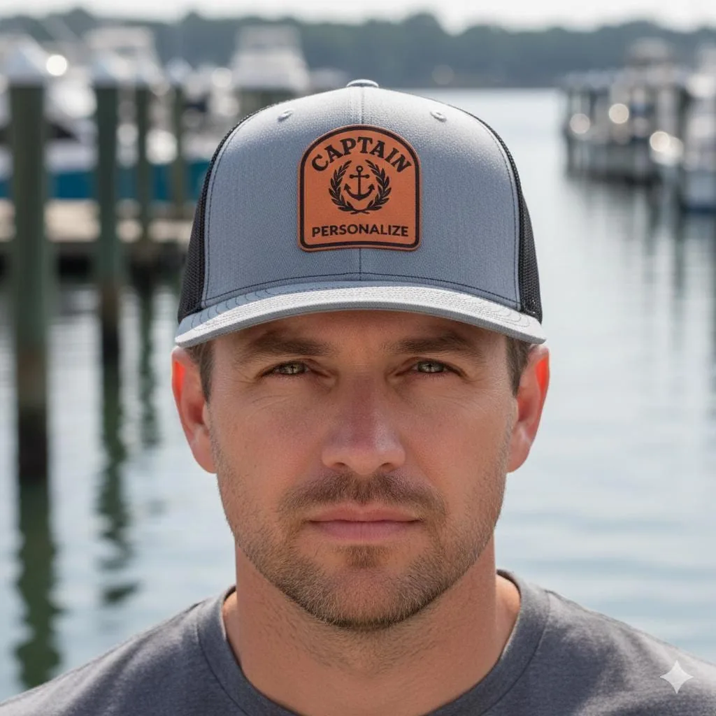 View 2 of Personalized Captain Trucker Hat