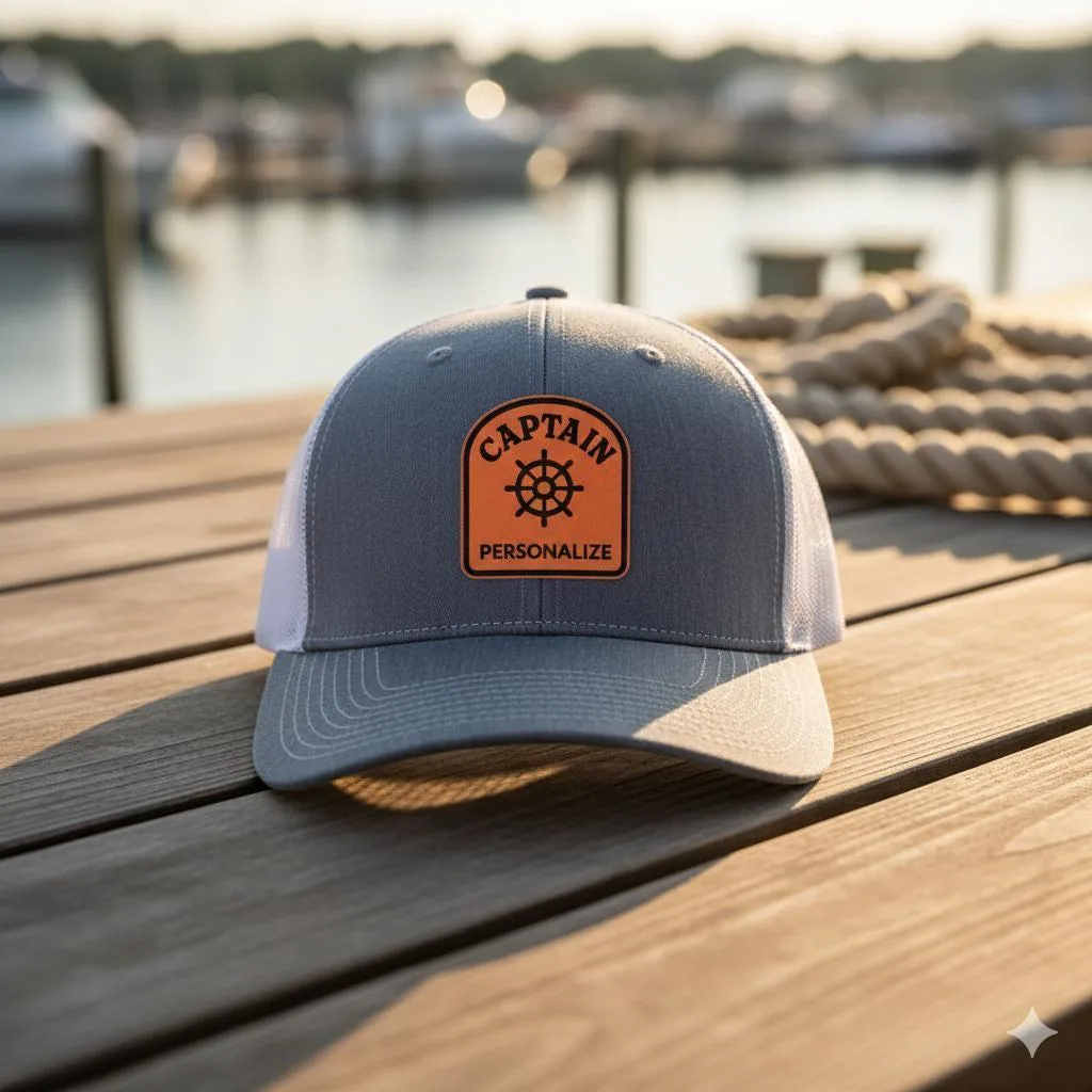 View 6 of Personalized Captain Trucker Hat