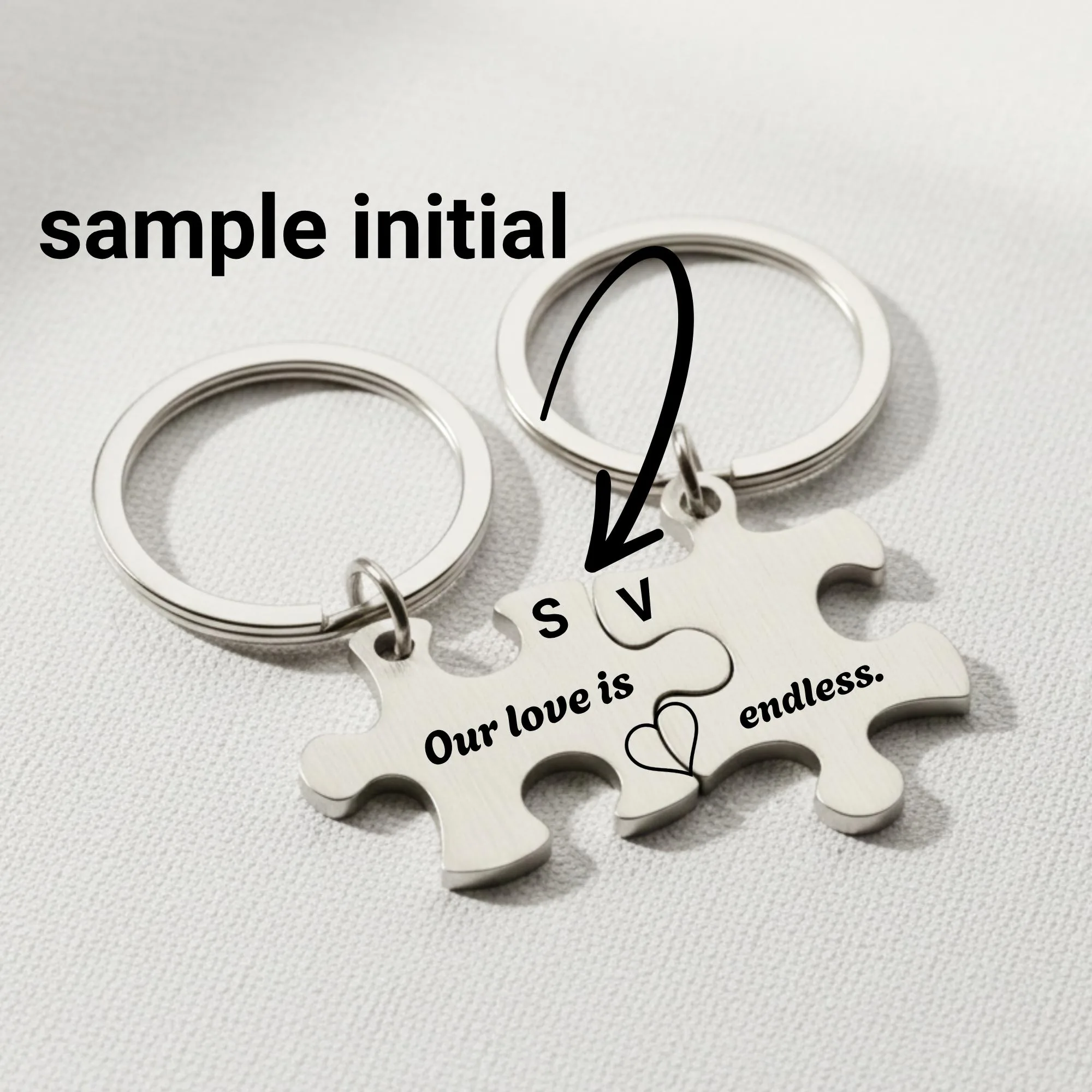 Personalized Initial Puzzle Keychain