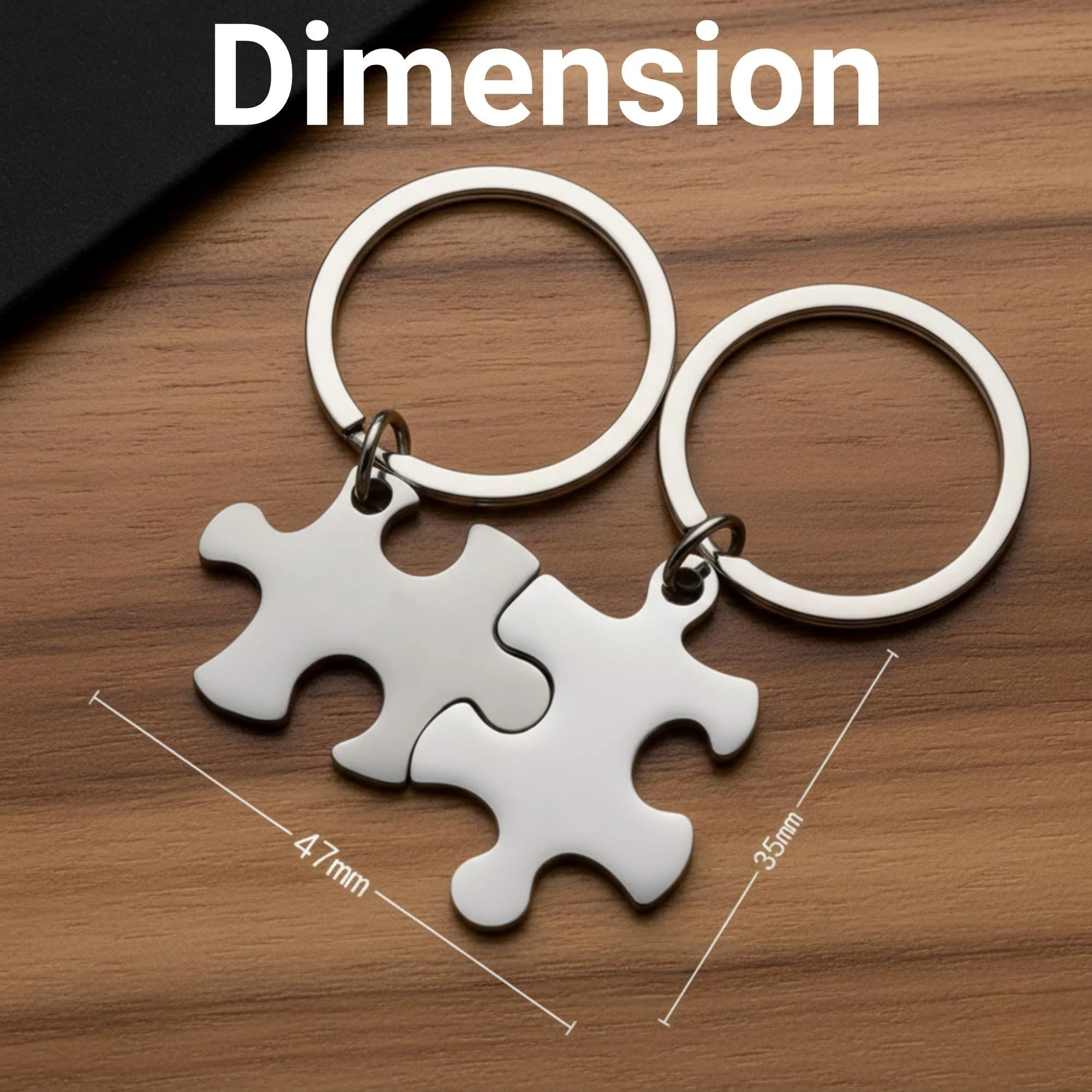 View 3 of Personalized Puzzle Keychain Set